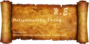 Matyasovszky Erina névjegykártya